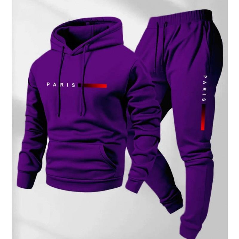 Mens Hooded Oversized Cotton Blend Sweatshirt Set Long Sleeve Top Pants Casual Sportwear