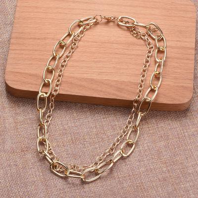 Simple Gold Double Alloy Collarbone Chain Retro Fashion Necklace Temperament Necklace