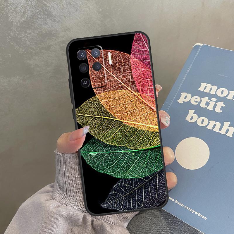

Colorful Leaves Case For Oppo A98 A78 A79 A18 A38 A58 A40 A60 A80 A16 A76 A96 A15 A74 A94 A54 A17 A77 Cover OPPO A94 5G