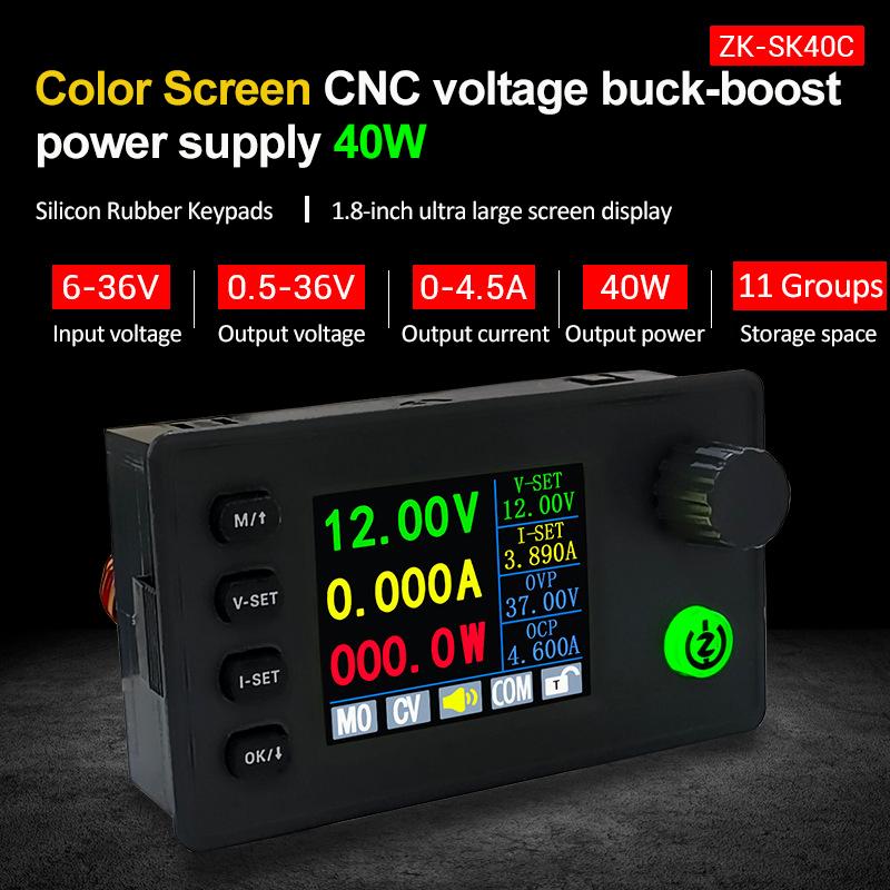 

SK40/SK90 DC Buck Boost Converter 40W/90W Power Module CC CV 0.5-36V 5V 6V 12V 24V Adjustable Regulated Laboratory Power Supply