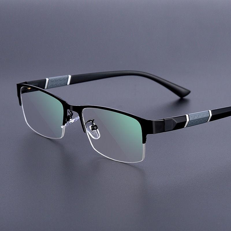 Myopia Glasses Anti-Blue Light Men'S Business Half Frame Finished Flat Mirror Holder Imitation Tr Same Frame Glasses Tide