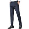 "Herren Slim Straight Business Casual Knitterfreie Stretchhose - Schwarz"