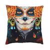 Luxury Day Of The Dead Throw Pillow Cover Home Decor Custom Square Mexican Sugar Skull Cushion Cover 45x45cm Pillowcover