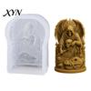 Candle Making Molds Jesus Silicone Mold, DIY Angel Buddha Skeleton Holy Family Mold Figurine Gypsum Cement Clay Epoxy Resin Casting Decoration