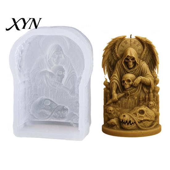 Candle Making Molds Jesus Silicone Mold, DIY Angel Buddha Skeleton Holy Family Mold Figurine Gypsum Cement Clay Epoxy Resin Casting Decoration