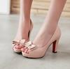 Fashion Summer Classic Female Platform High Heel Shoes Woman Pumps Sexy Open Toe Fish Mouth Shoes Woman Bowknot Ladies Party Sandals