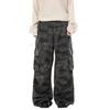 A-line Camouflage Jeans for Men and Women Without Gender, Three-dimensional Pocket Loose Straight Work Pants