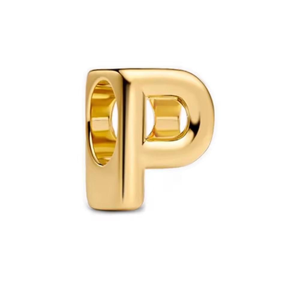 Classic And Minimalist Copper And Gold 26 Letters A-Z Charm Beads Fit For Bracelets Necklaces Diy Boutique Party Jewelry