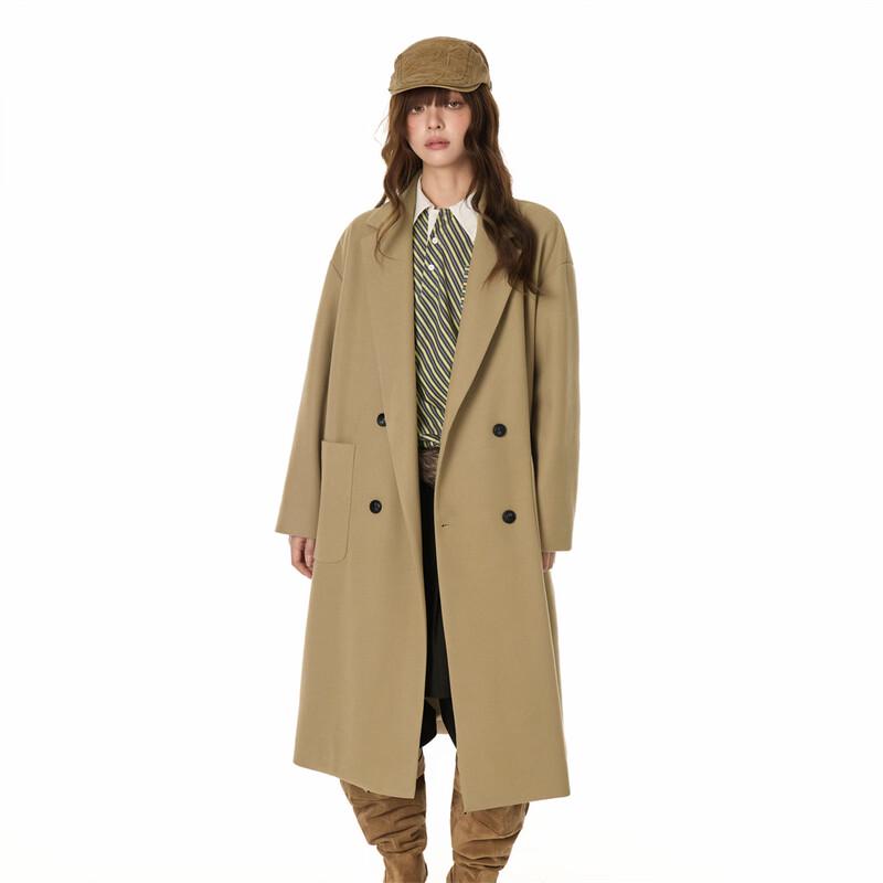 GOLFCROSS Unisex Simple British Style Oversized Trench Coat