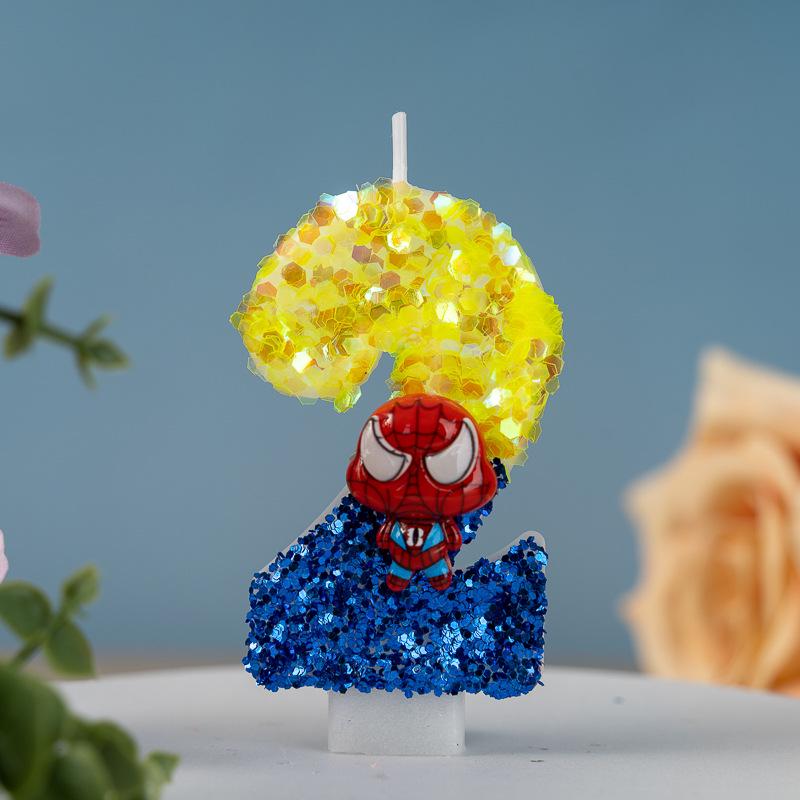 Anime Digital Number Birthday Cake Candles Party Decorations