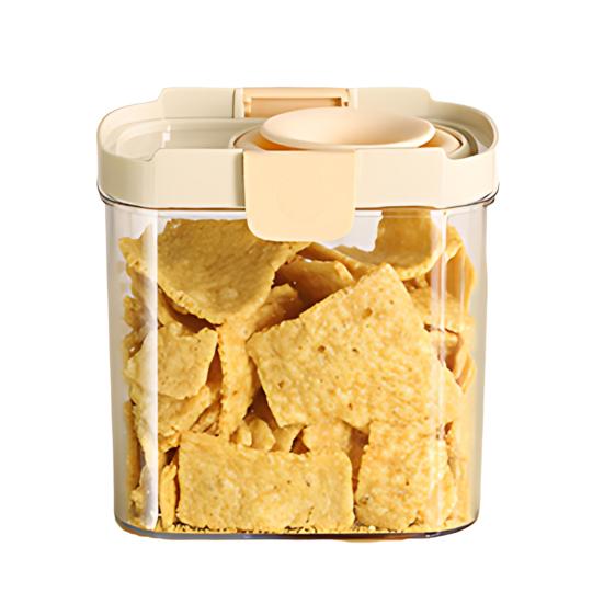 Airtight Food Container Clear Sealed Storage Box with Lid Stackable Grain Canister for Nuts Beans Spices Kitchen Cabinet Pantry Organization