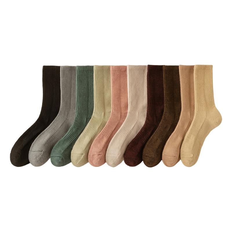 3 Pairs of Girls Autumn and Winter Thick Wool Ring High Rubber Heat Insulation High Drum Wool Sports Socks