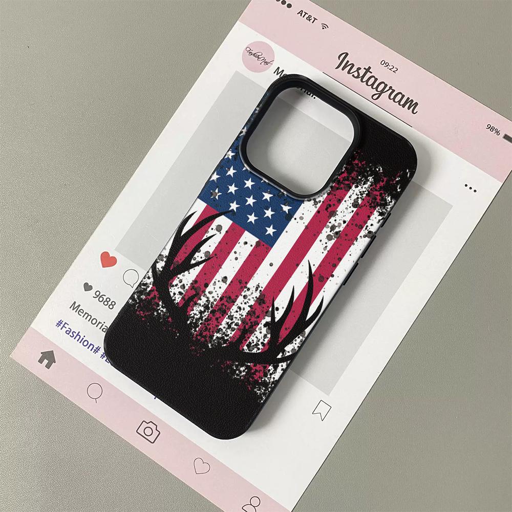 American Flag Case For iPhone 17 16 15 14 13 12 11 Pro Max Silicone Leather Cover Iphone 13 15 16 17 Air Pro Max TPU Cover