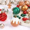 42pcs Christmas Baubles Set Red Green Gold Gingerbread Man Hand Painted Tree Ornaments