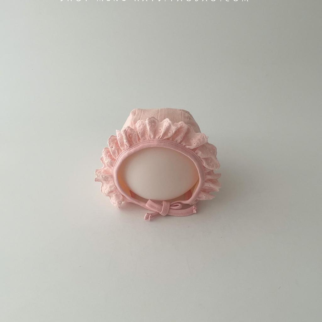 Cute Baby Hat Lace Ruffle Princess Infant Girl Bonnet Cap Solid Color Newborn Court Hats Photo Props