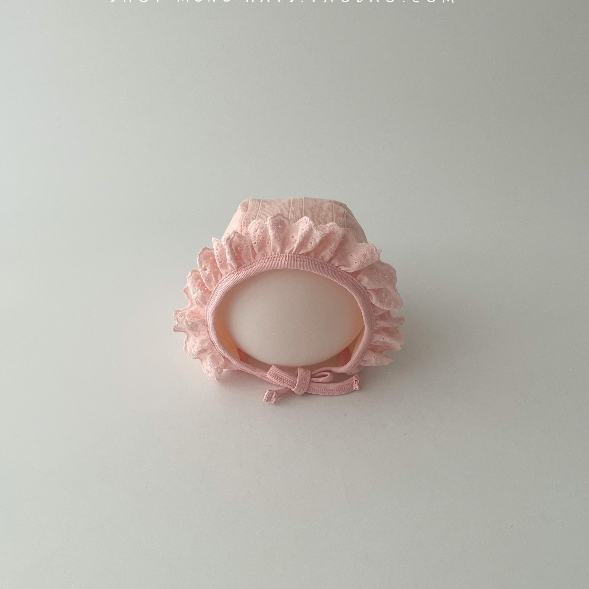 

Милий дитячий капелюшок з мереживом та рюшами, принцеси, для немовлят, шапочка-боннет, однотонний, для новонароджених, придворні капелюхи, реквізит для фото рожевий