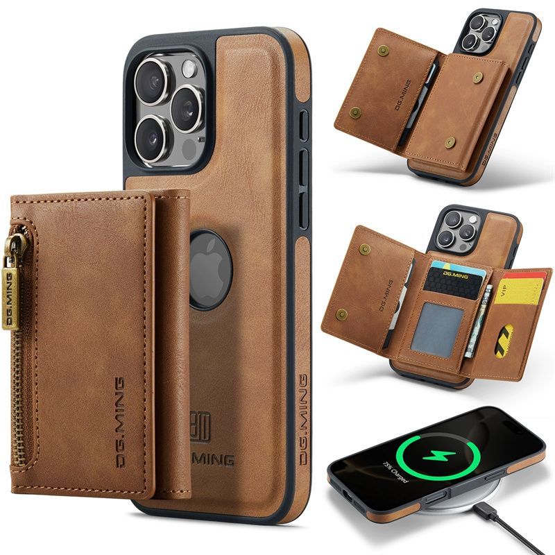 M5 Suitable for Apple IP17 Pro Max Wireless Charging Mobile Phone Case IP15 Pro Max Magnetic Card Case Protective Case