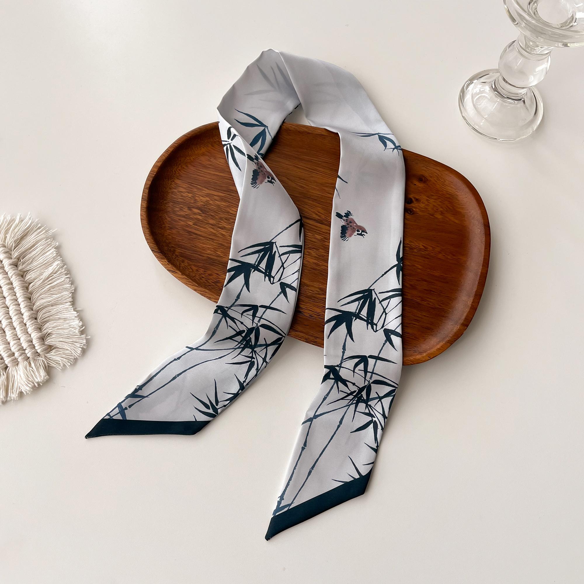 

Europe Fashion New National Style Small Nroken Flower Women s Decorative Twill Binding Bag Handle Silk Scarf Ribbon Scarf