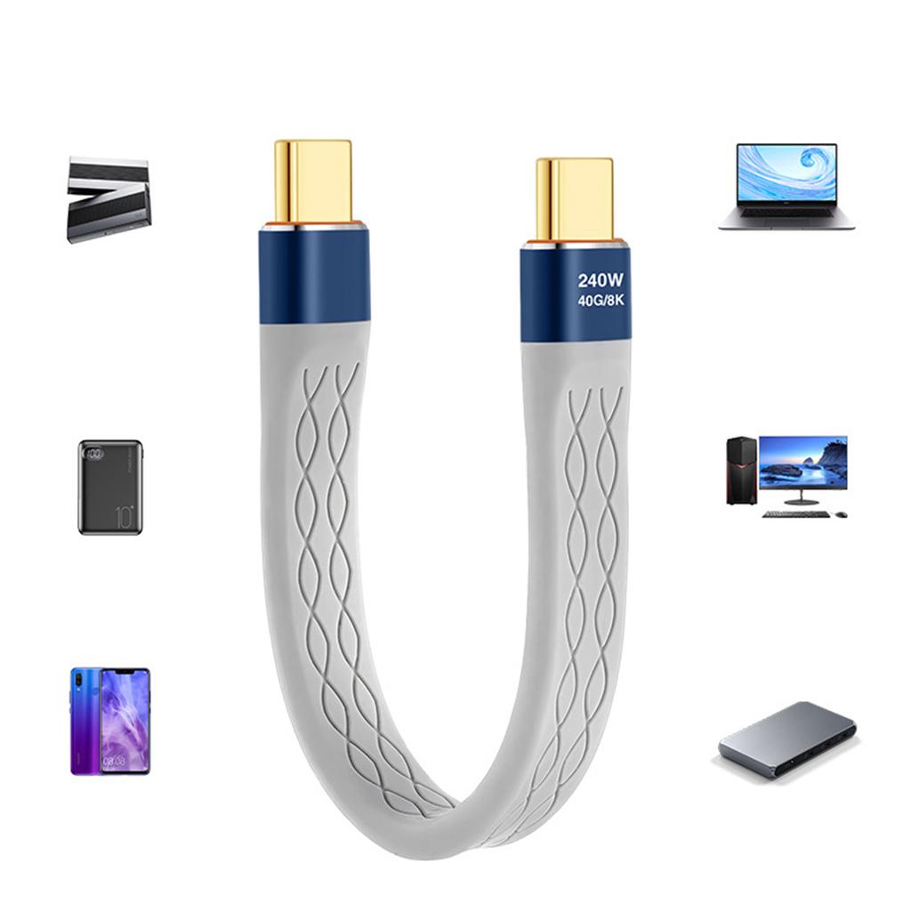 TypeC 40Gbps Highly Speed Data Cable 240W Power,Transfer, 8K Display, 13cm Length