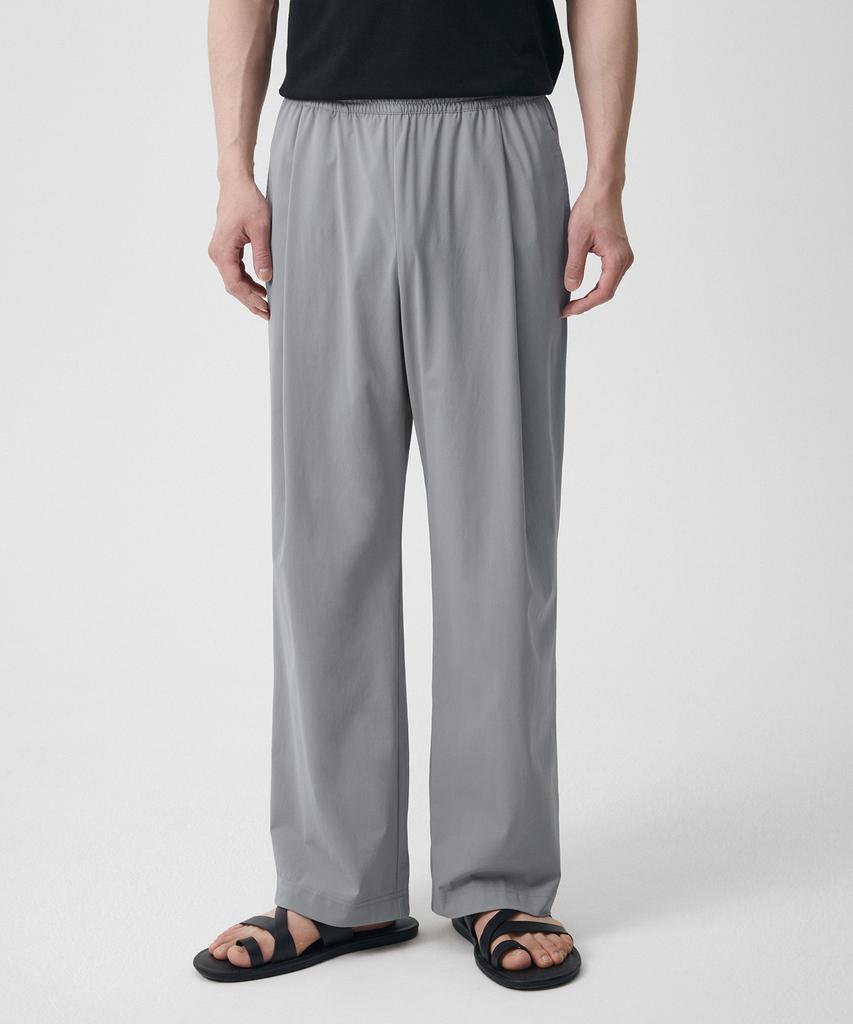 Musinsa Standard Cooling Deep Tuck Wide Elastic Waist Pants [Light Gray]