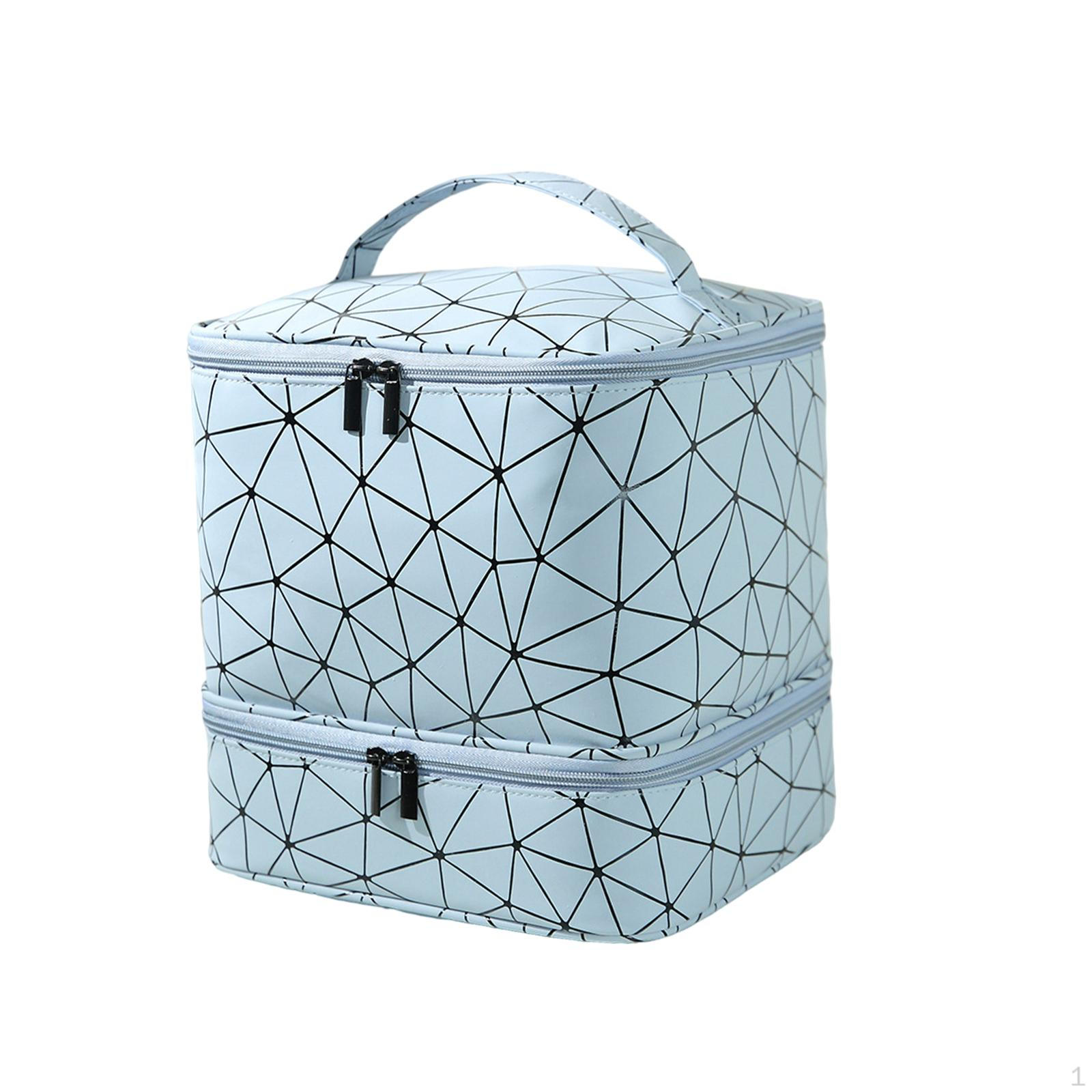 

Двухслойный органайзер для ногтей, чехол для переноски, сушилка синий