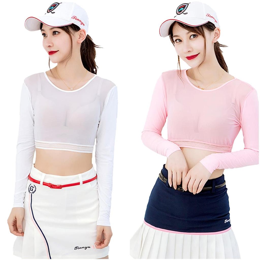 Golf Inner UV Long Arm Cool Golf Wear for Sweat Quick Sports Sun Outdoor [STARRYDANCE] Women's Shirt, Protection, Sleeve, Cover, Feeling, Women,