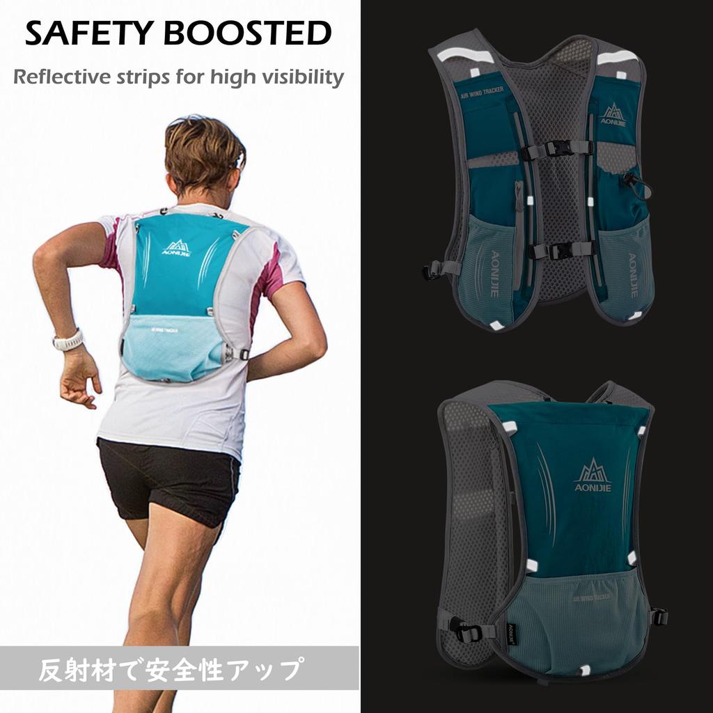 TRIWONDER 5L Hydration Pack Backpack for and More Marathons, Running, (Black)