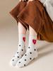 Five pairs of women funny love eyes striped horizontal stripes polka dot mid-tube socks Fashion spring and autumn polyester brea