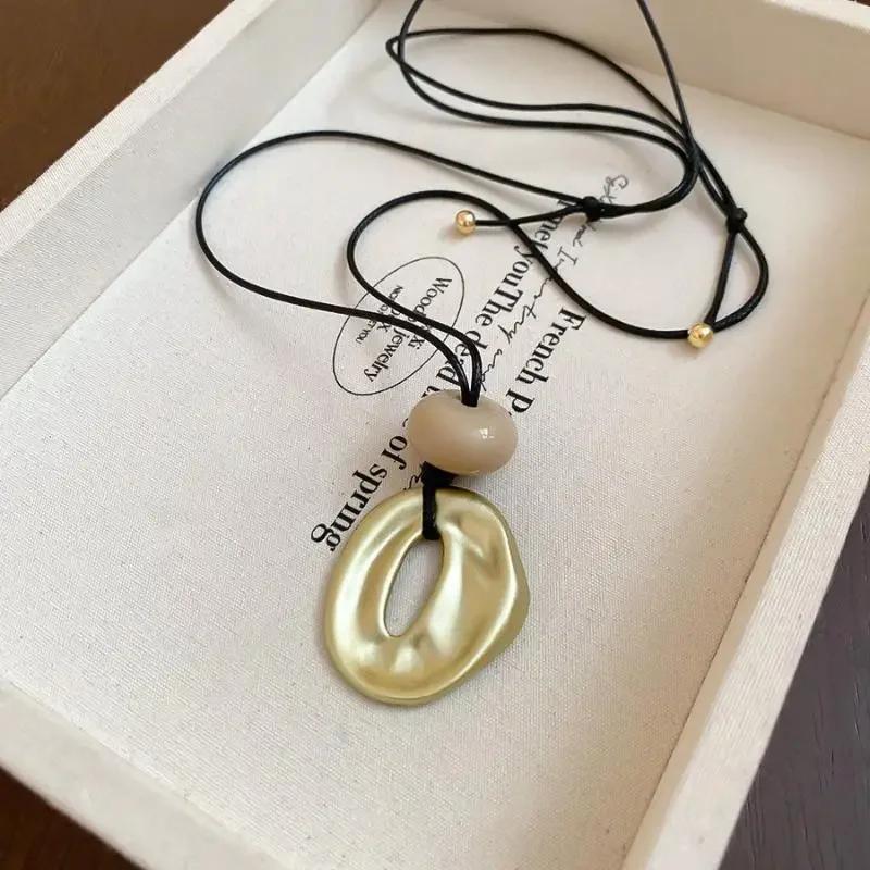 Korean Minimalist Geometric Pendant Long Necklace Women's Irregular Adjustable Versatile Fashion Accessories