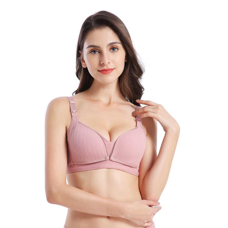 Wireless Nursing Bra: Threaded Thin, Double Buckle, Anti-Exposure for Pregnancy & Breastfeeding