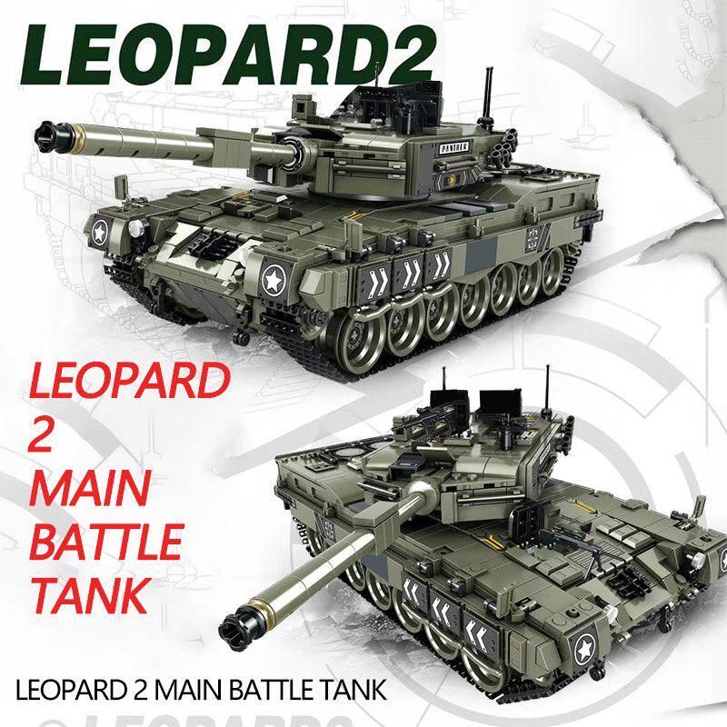 1747 шт. Leopard 2 Основной боевой танк Модель Строительные блоки Военные WW2 Армия Солдат Игрушки Bicks Для Мальчиков