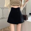 Women's Solid Black Dress Pants Wide Leg Spring High Waisted Minimalist A-Line Shorts Casual Chic