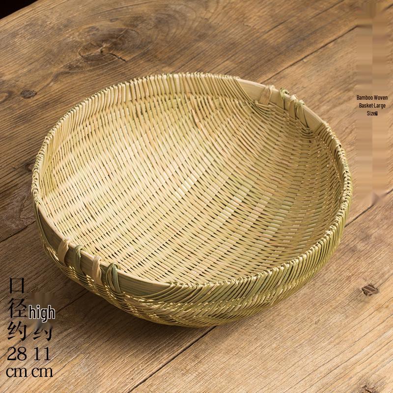 Multi-Purpose Bamboo Weaving Basket for Washing, Draining, and Storing Vegetables, Fruits, Rice, and Steamed Buns