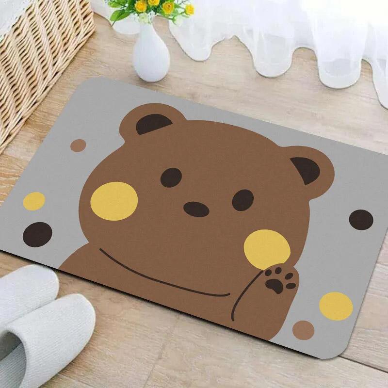 Bathroom Floor Mat Entry Door Welcome Mat Bathroom Non-slip Absorbent Floor Mat Door Mat Home Kitchen Bedroom Carpet Printing Door Mat