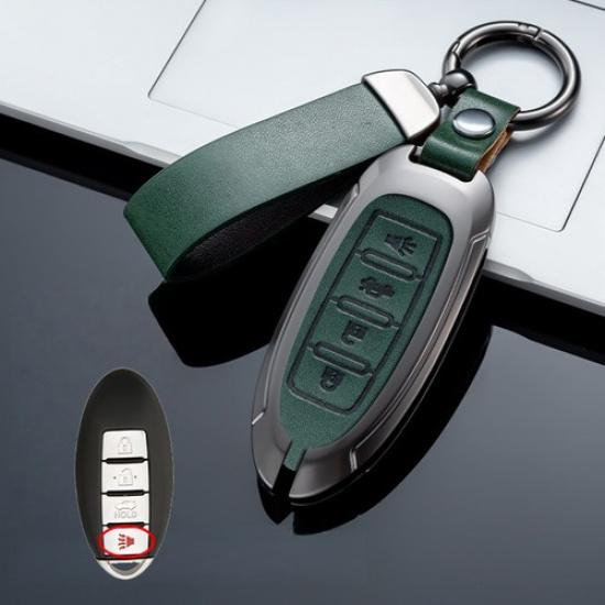 Zinc Alloy Leather Car Key Case Cover For Nissan Murano Tiida Maxima Pathfinder