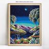5D DIY Diamond Painting Moon Night Plný kulatý scénický diamantový vyšívací křížový steh