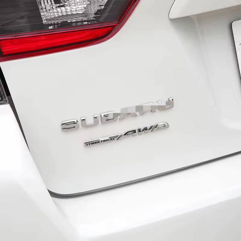 ABS Car Stickers Letter Emblem for B-R-Z SYMMETRICAL AWD WRX F-orester XV O-utback Impreza STI L-egacy Trunk Badge Decoration