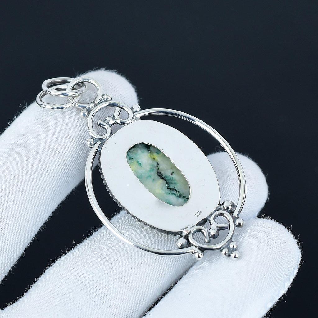 Rare Mariposite Gemstone Pendant, 925 Sterling Silver Jewelry, Silver Pendant, Handmade Gifts, Necklace Pendant For Anniversary Gifts