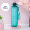 Gradient Color 1L Sports Water Bottle with Straw - Large Capacity Outdoor Plastic Space Cup