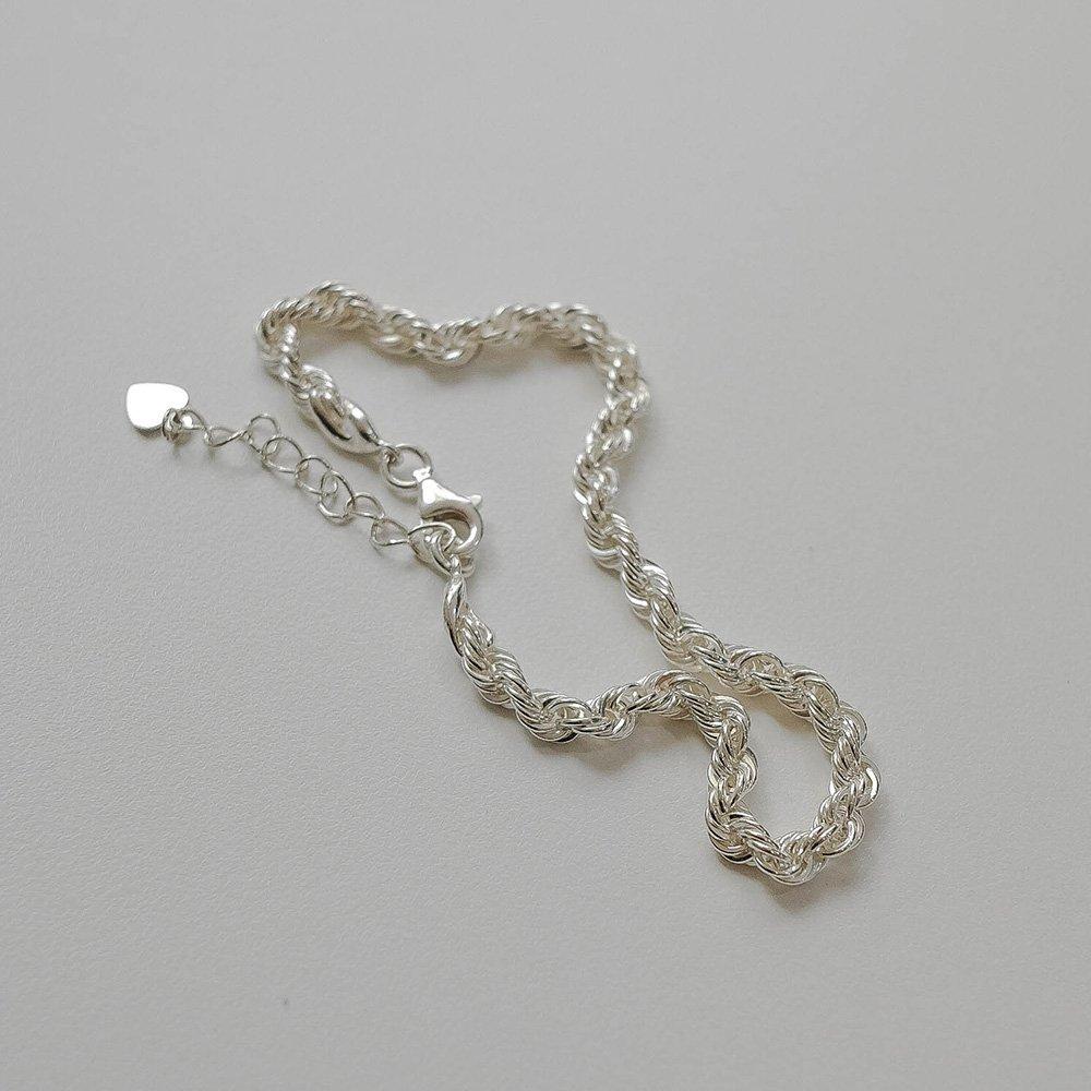 Silver Chinese Rope Chain Bracelet Twisted Twisted Silver Bracelet
