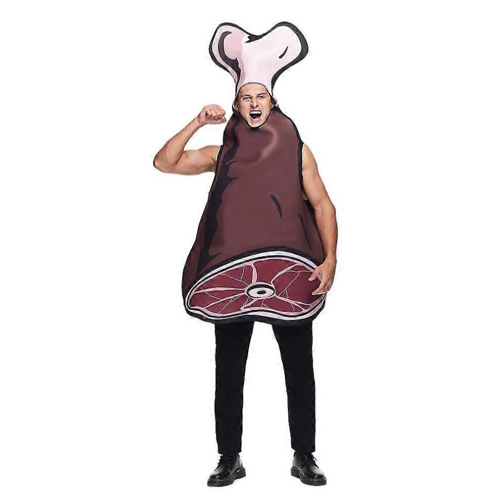 Halloween Party Kostüm Jumpsuits für Erwachsene Damen und Herren Schinkenfleisch Cosplay