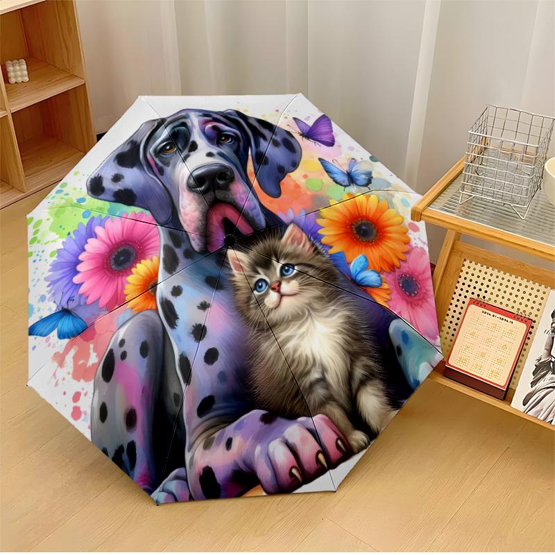 cat 3 Printed umbrella windproof folding umbrella portable sun and rain umbrella suitable for gifting