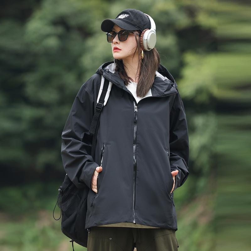 Unisex Heat-sealed Hooded Windproof Waterproof Jacket for Autumn & Winter