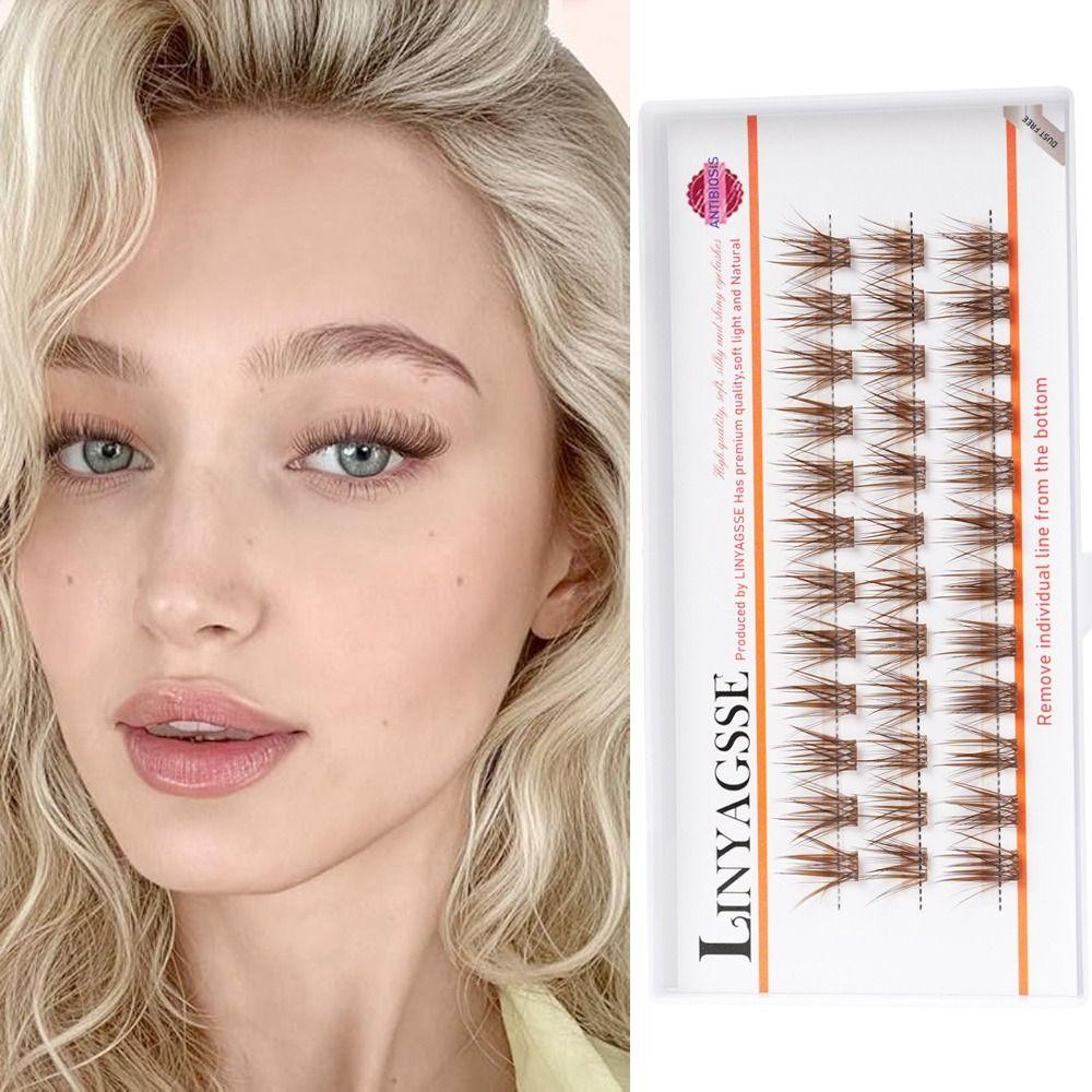 C/D Curl Brown Anime Cluster Lashes Fairy Wispy Spiky Manga Eyelashes Individual Eyelashes DIY