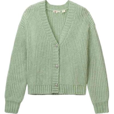 Levis Prosty Wygodny Miękki Sweter Kardigan z Dekoltem V Damski sweter Różowy Zielony A8899-0002
