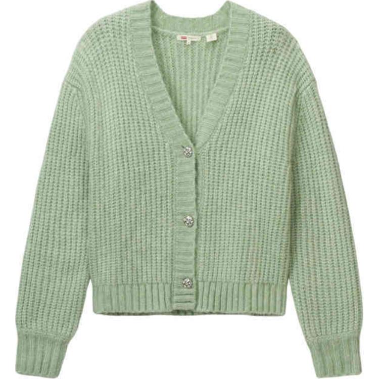 Levis Simple Comfortable Soft V-Neck Cardigan Sweater Women Sweater Pink Green A8899-0002