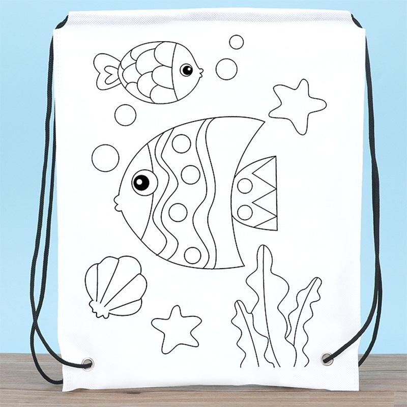 Children Handmade DIY Environmental Protection Graffiti Non-woven Bags Kindergarten Kids Art Painting Coloring Hand Craft Toys