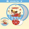 Cartoon Folding Round Fan with Photography Reflector Portable Lightweight Pocket Size Outdoor Travel Camping Summer Handheld Fan