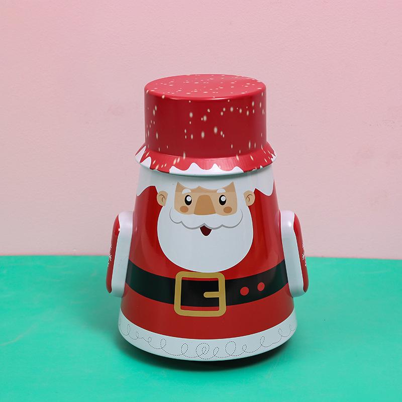 

Рождественская банка для конфет Милая мультяшная праздничная декоративная банка для хранения Жестяные банки для рождественского печенья Сахарница Рождественский подарочный упаковочный ящик