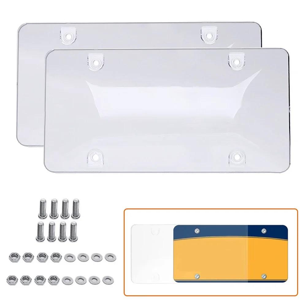 

2Pack Car License Plate Tinted Tag Shield Cover Plastic Clear Protector Car License Plate Frame License Plate Accessories